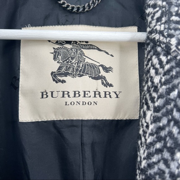 BURBERRY London herringbone double breasted wool coat size 10 - Picture 12 of 16